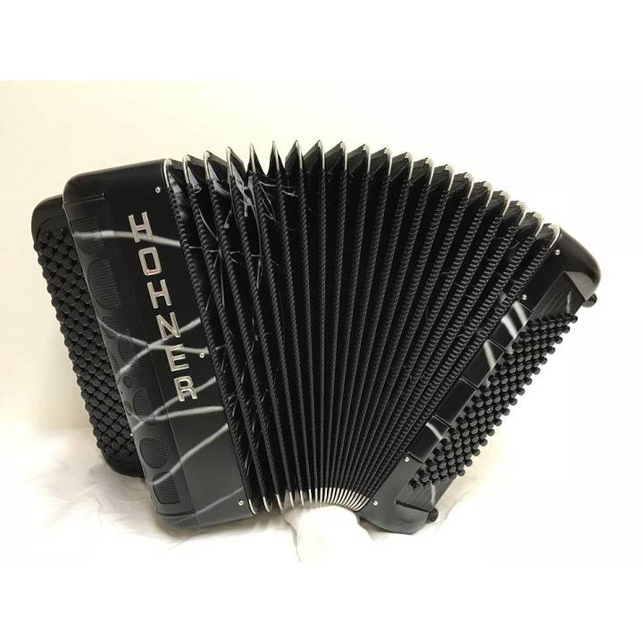 Hohner Fun Flash 96, noir tagué gris, motif soufflet (gris), grille bulles