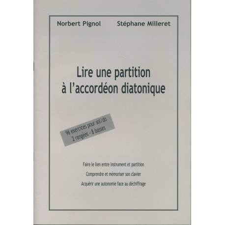 Lendo uma partitura no acordeão diatônico