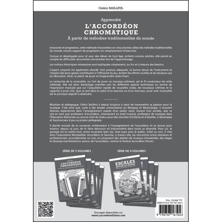 Apprendre l'Accordéon Chromatique à partir de mélodies traditionnelles du monde VOL 1