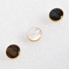Botões dourados circulados mão direita (14,8 mm)