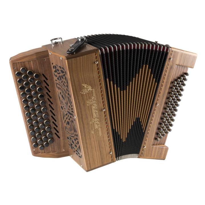 Accordeon saltarelle Chaville 4 Rangs bois : noyer